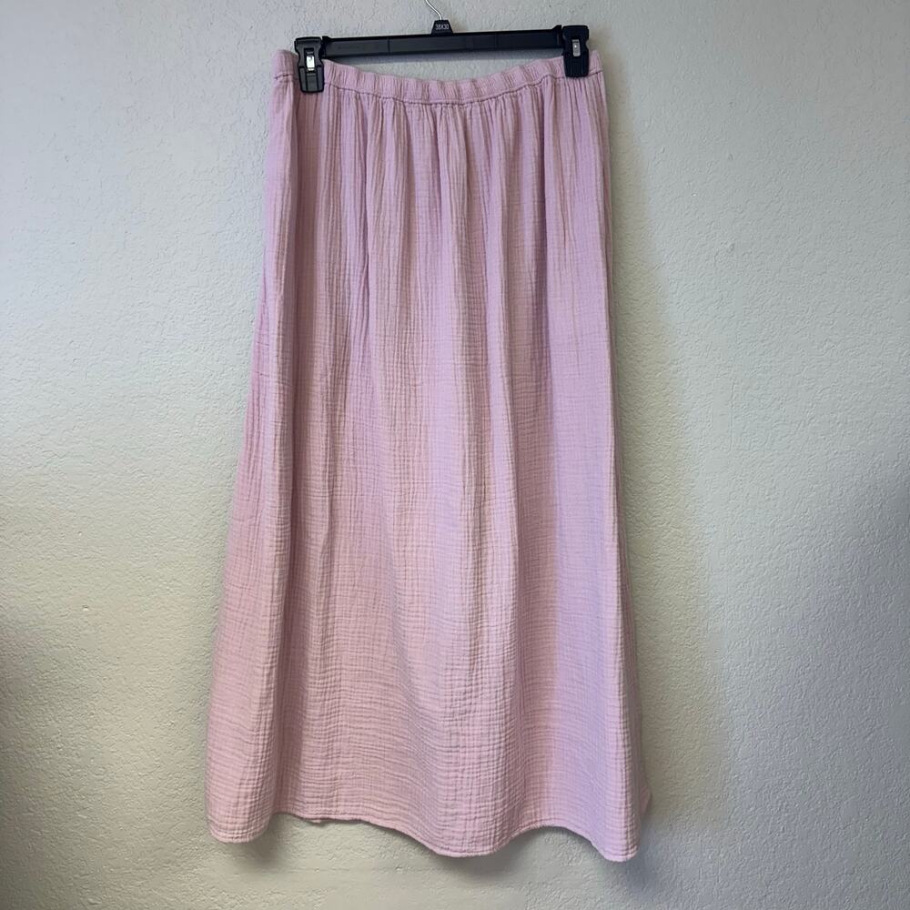J. Crew Side Slit Soft Gauze Maxi Skirt Light Pink Size XL - Picture 2 of 5
